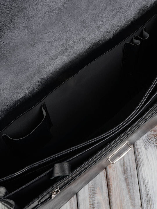 Leder Herrentasche Geldbörse Schwarz