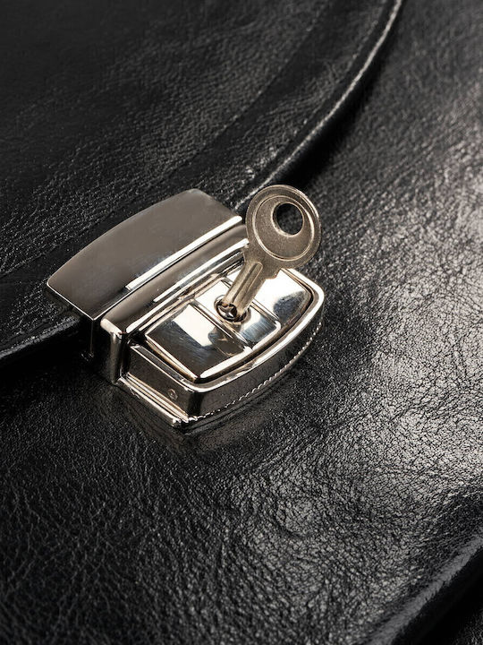 Leder Herrentasche Geldbörse Schwarz