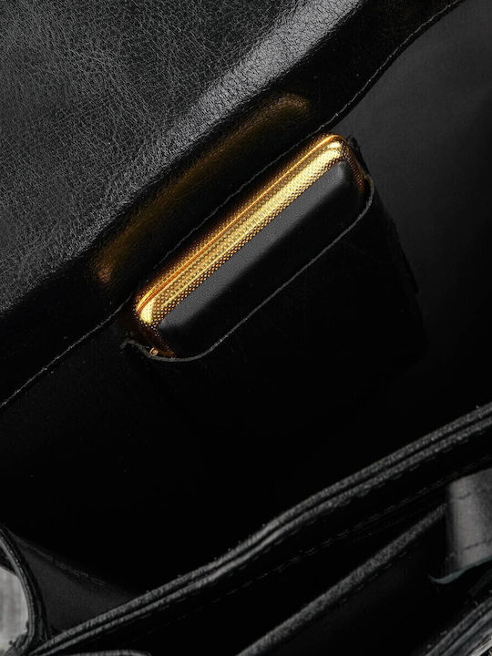 Leder Herrentasche Geldbörse Schwarz