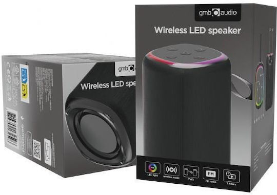 Gembird BT LED Bluetooth Speaker 3W with Radio and Battery Life up to 4 hours Black