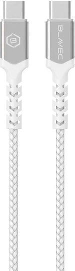 Blavec Raptor Braided USB 2.0 Cable USB-C male - USB-C 60W PD Λευκό 0.5m