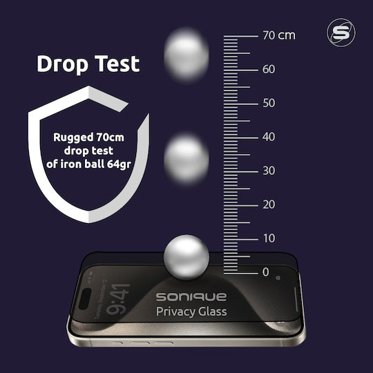Sonique 3D 0.33mm Vollkleber Privatsphäre Gehärtetes Glas Schwarz (Galaxy A51)