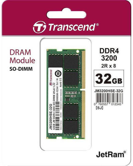 Transcend DDR4 with Module 1x32GB and Speed 3200 for Laptop