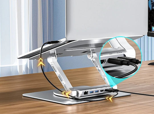 Unitek USB-C Docking Station με HDMI 4K PD Ethernet Ασημί (D1109B01)