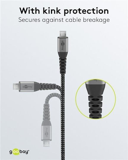 Goobay Regular USB 2.0 to micro USB Cable Γκρι 2m 49283 1τμχ