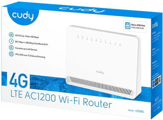 Cudy LT500E v1 Drahtlos 4G Wi‑Fi 5 mit 4 Anschlüssen Ethernet