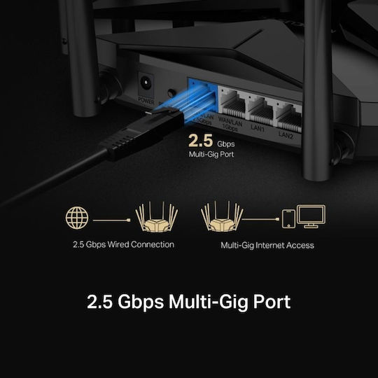 Mercusys MR90X v1 Drahtloser Router Wi-Fi 6 mit 4 Anschlüssen 2.5 Gigabit
