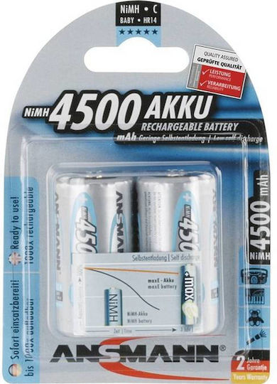 Ansmann Rechargeable Battery C Ni-MH 4500mAh 1.2V 2pcs