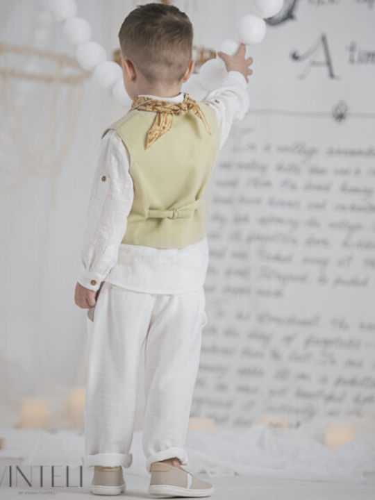 Vinteli Baptism Suit with Vest for Boy White