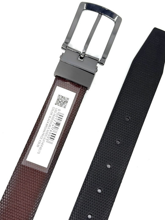 Men's Belt Leather Double Sided Black/Brown