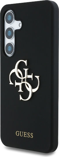 Guess Metal Logo Umschlag Rückseite Silikon Schwarz (Galaxy S25 Ultra,Samsung S25 Ultra)