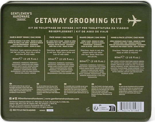 Gentlemen's Hardware Travel Set for Facial Cleaning & Body Cleaning 4pcs