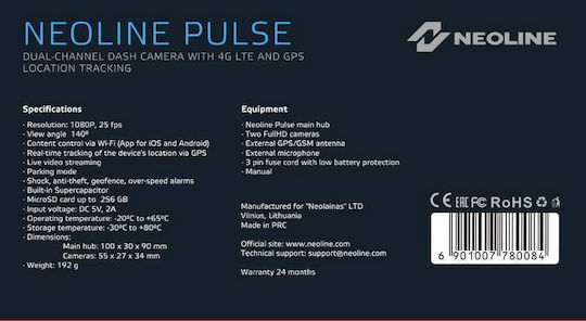 Neoline Pulse Autokamera DVR mit Klebeband
