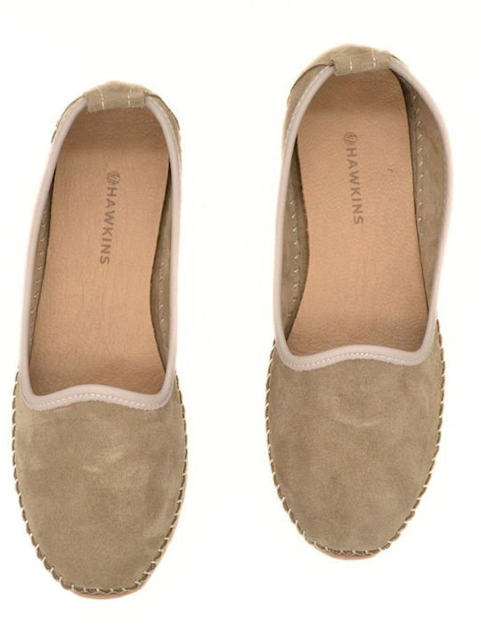 Δερμάτινα Γυναικεία Loafers σε Μπεζ Χρώμα