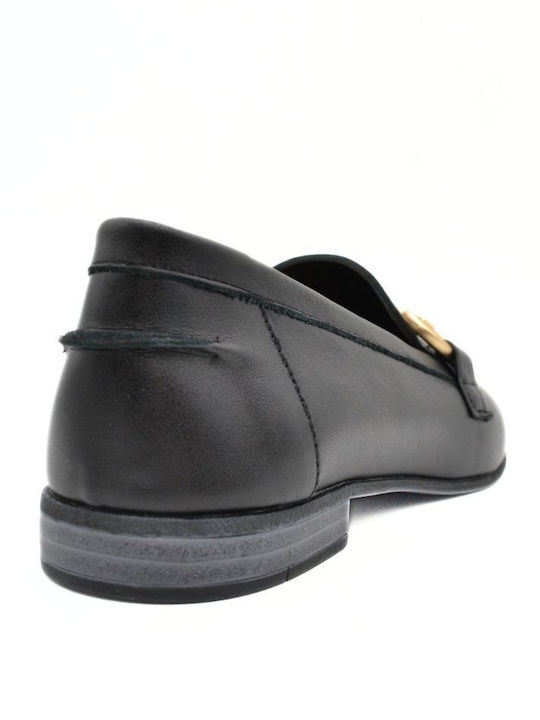 Δερμάτινα Γυναικεία Loafers σε Μαύρο Χρώμα