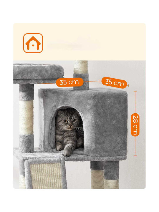Stâlp pentru zgâriat pisici Scândură Gri 50x35x115cm
