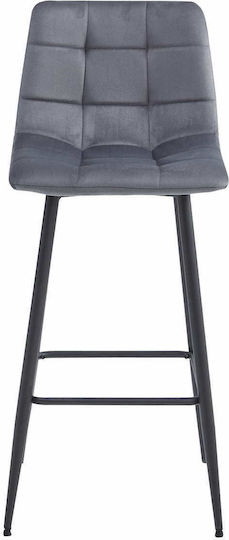Scaune Bar cu spătar Tapițat cu Catifea Arceto Dark Gray 3buc 46x73x62buc