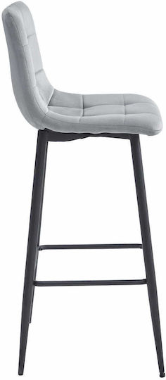 Scaune Bar cu spătar Tapițat cu Catifea Arceto Silver-gray 2buc 55x60x60buc