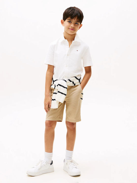 Παιδικό Μονόχρωμο Πουκάμισο Κοντομάνικο White Oxford