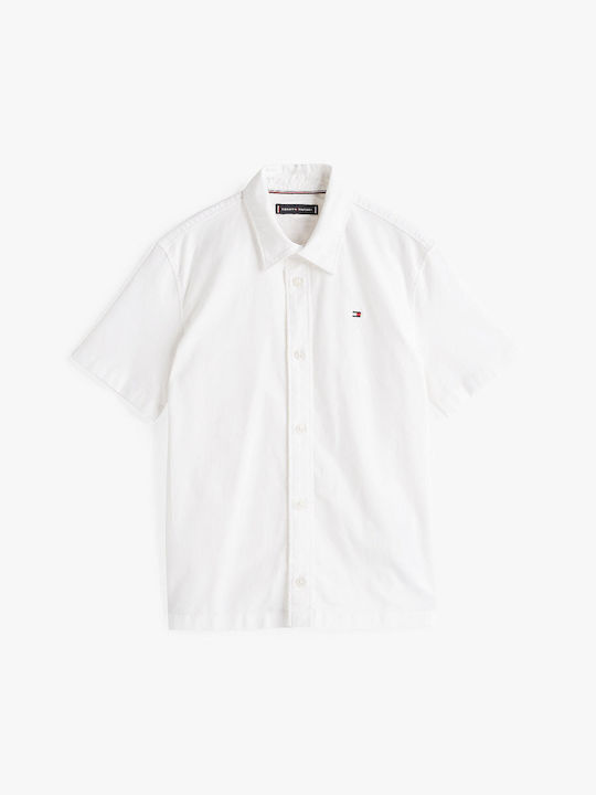 Παιδικό Μονόχρωμο Πουκάμισο Κοντομάνικο White Oxford