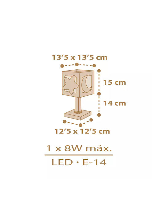 Ango Led Kids Portable Lamp Beige 13.5x13.5x30εκ.