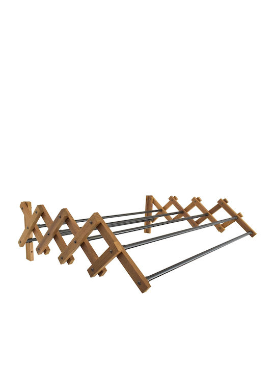 Sepio Wooden Folding Wall Mounted Clothes Drying Rack with Hanging Length 4.8m