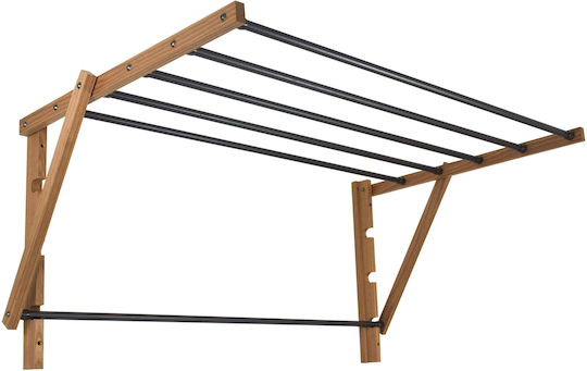 Sepio Folding Wooden Wall Clothes Drying Rack with 4m Hanging Length