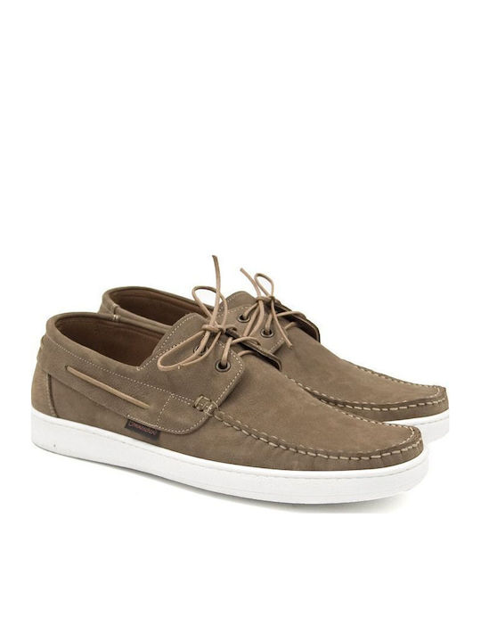 Δερμάτινα Ανδρικά Boat Shoes σε Μπεζ Χρώμα