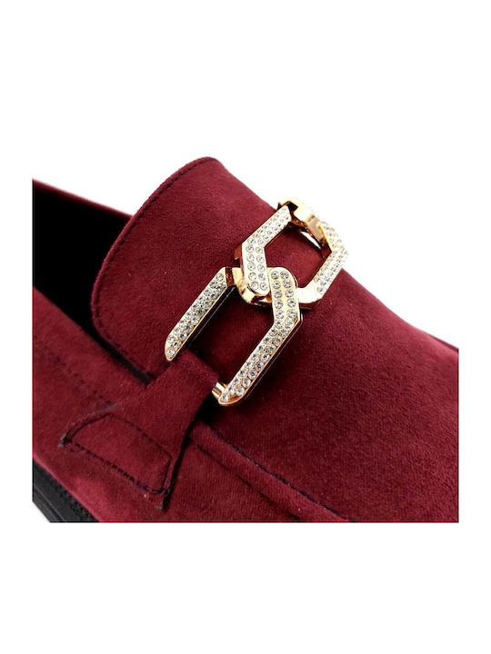 Damen Mokassins in Burgundisch Farbe