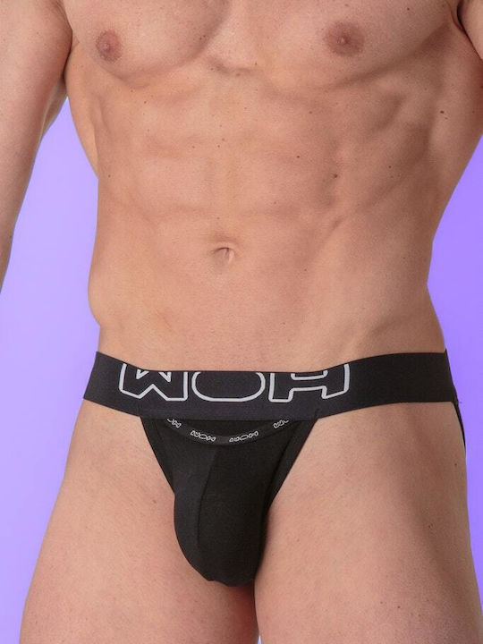 Woh Sexy Fun Tanga Ανδρικό Σλιπ Μαύρο με Σχέδια
