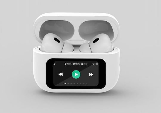 Gembird TWS-LCD-ANC-01 In-ear Bluetooth Handsfree Ακουστικά με Θήκη Φόρτισης Λευκά