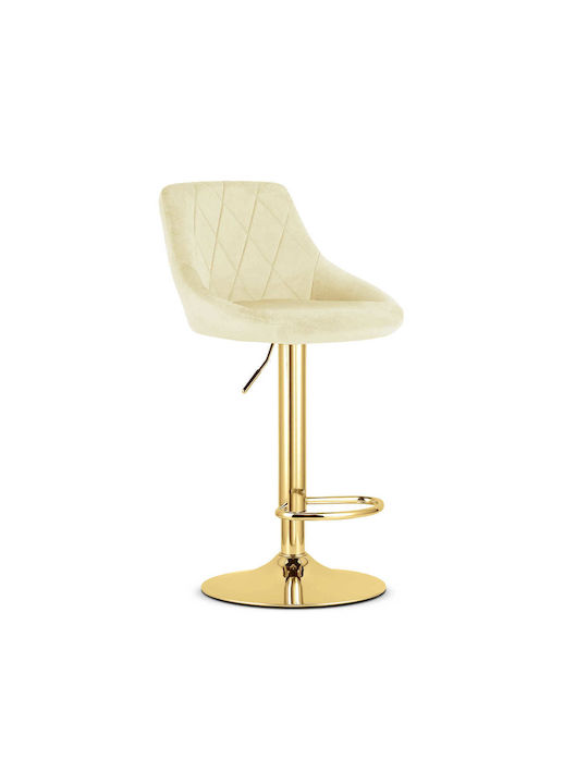 Stool Bar with Backrest Upholstered with Velvet Kast Beige Velvet 2pcs 40x34x49cm