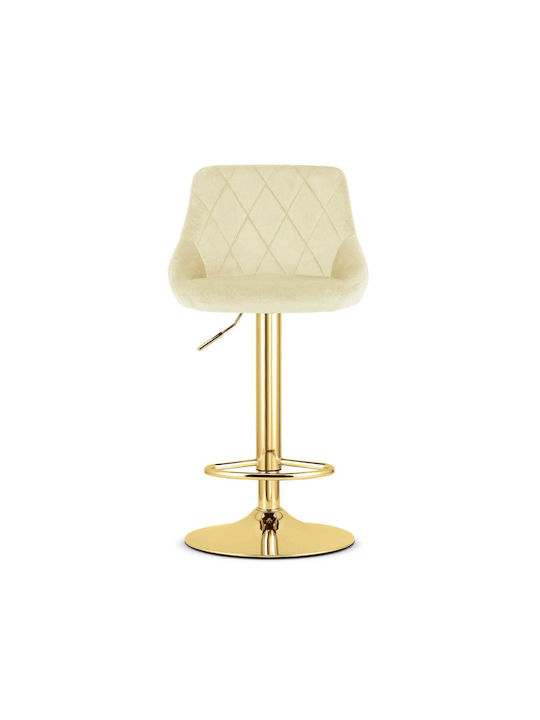 Stool Bar with Backrest Upholstered with Velvet Kast Beige Velvet 2pcs 40x34x49cm