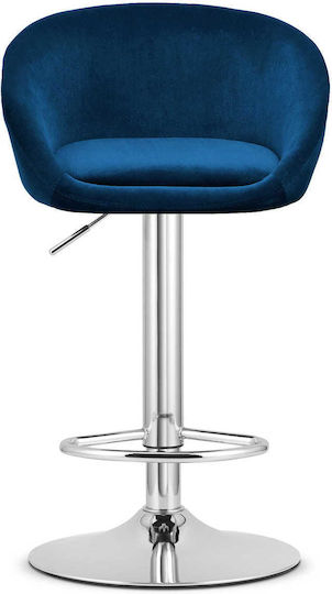 Hocker Bar Gepolstert mit Samt East Navy Velvet 2Stück 35x36x49cm
