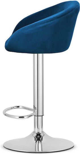 Hocker Bar Gepolstert mit Samt East Navy Velvet 2Stück 35x36x49cm