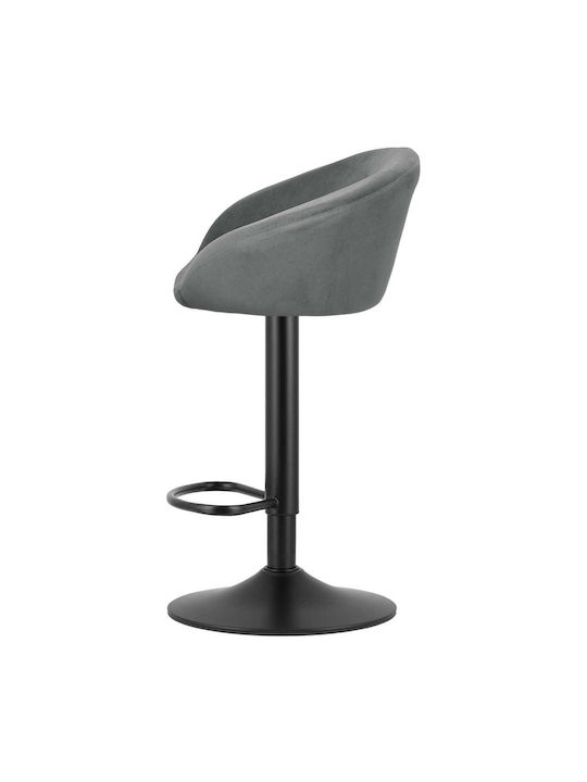 Stool Bar Upholstered with Velvet East Gray Black 2pcs 35x36x49cm