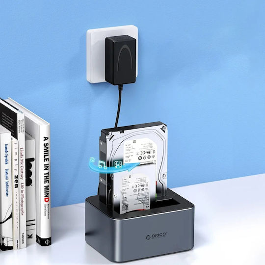 Orico Hard Drive Docking Station SATA 2.5" / 3.5" with Connection USB-C (ORICO-6626C3-C-V1-EU-GY-BP-HU)