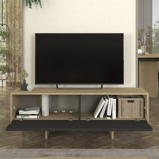 Σύνθετο Σαλονιού Lava Rota Oak - Ανθρακί Μ150xΒ35xΥ51.3εκ.