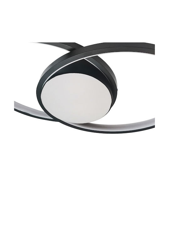 Eko Light Πλαφονιέρα Οροφής Μαύρη με Ενσωματωμένο LED