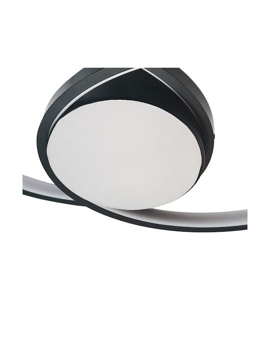 Eko Light Πλαφονιέρα Οροφής Μαύρη με Ενσωματωμένο LED