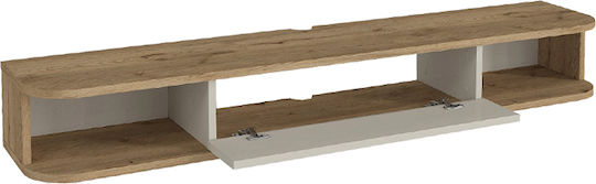 TV-Ständer Cross aus Metall & Holz mit LED-Beleuchtung Sepet Eiche - Sandstein M150xT29.6xH19.2cm