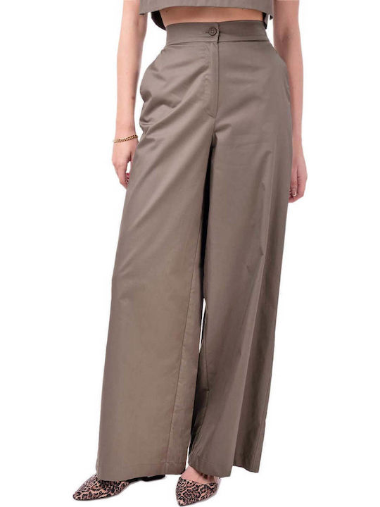 Damen Stoff Hose Khaki