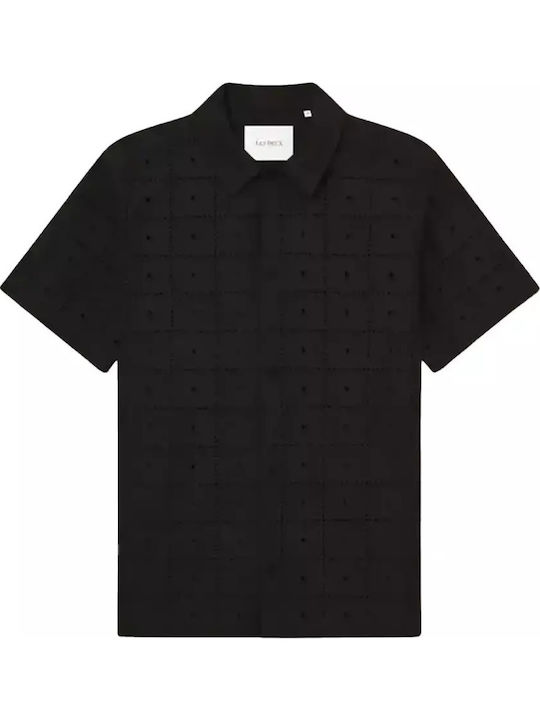 Short-sleeved Cotton Shirt Black