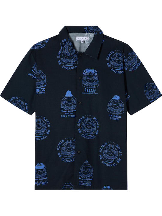 Emc Cu mânecă scurtă Denim Cămașă în Linie lată MULTICOLOR