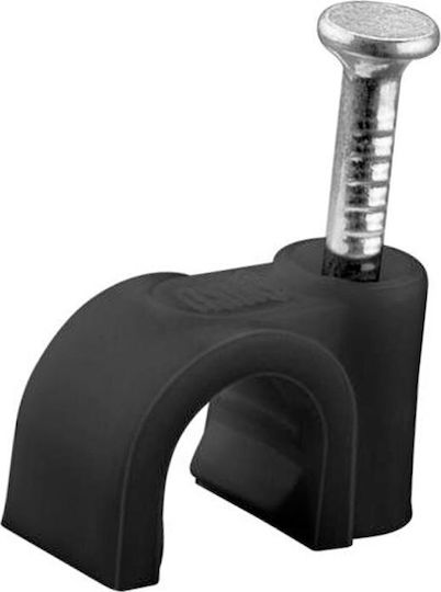 Hyper-fix Ροκα Διαμετρο Καλωδιου 6mm Υψος 8.1mm Καρφι 1.70x15mm Μαυρο Koyti 100 Τεμ