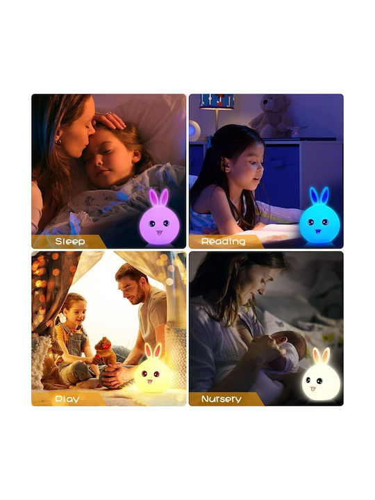 Led Kids Decorative Lamp with Color Changes Pink 16.3x12x10.8εκ.