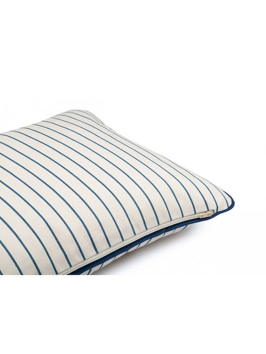 St Germain Pillow Jazz Blue Thin Stripes Natural 45x30