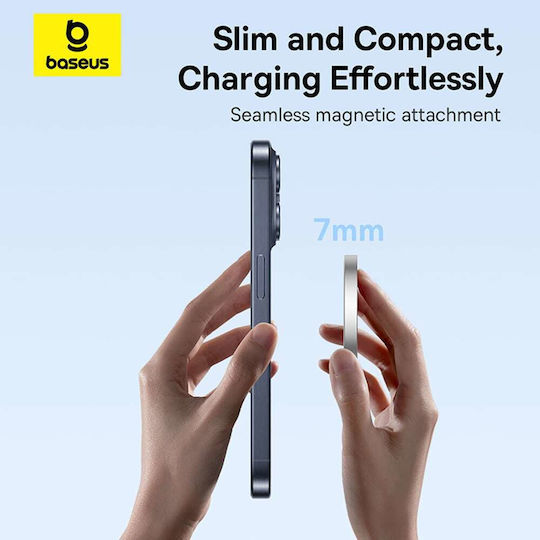 Baseus Wireless Charger Qi2 15W Silver (Simple Mini4 Air)