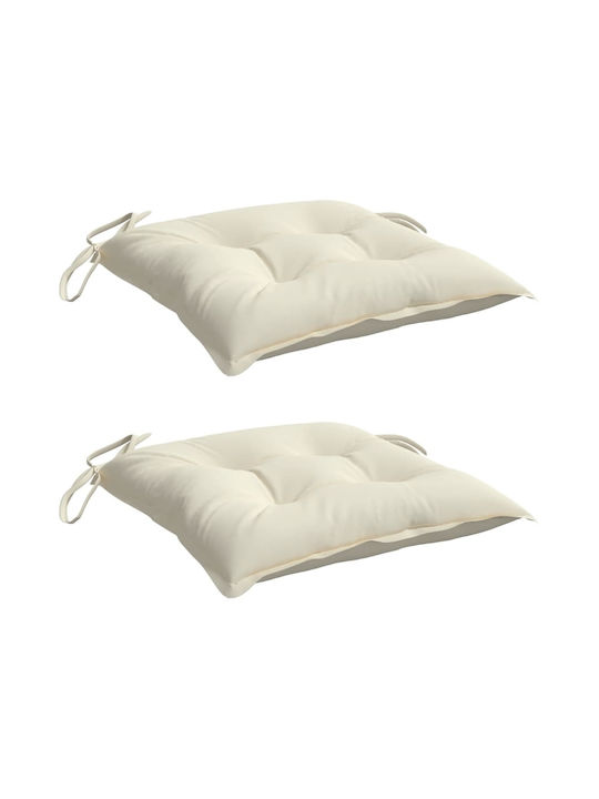 vidaXL Waterproof Garden Chair Cushion White 2 pcs 50x50 cm