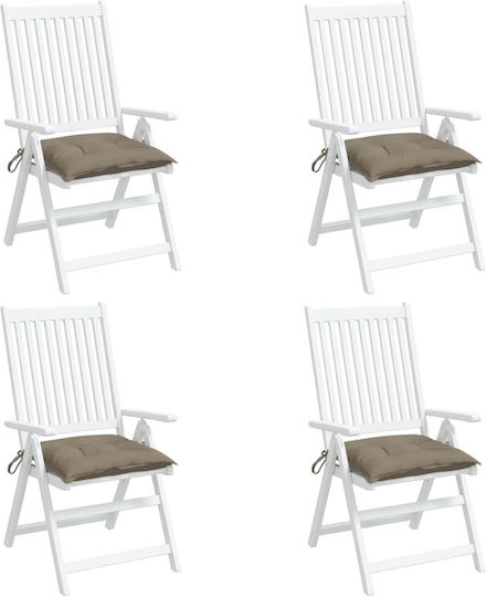 vidaXL Waterproof Garden Chair Cushion Taupe 4 Pieces 40x40cm